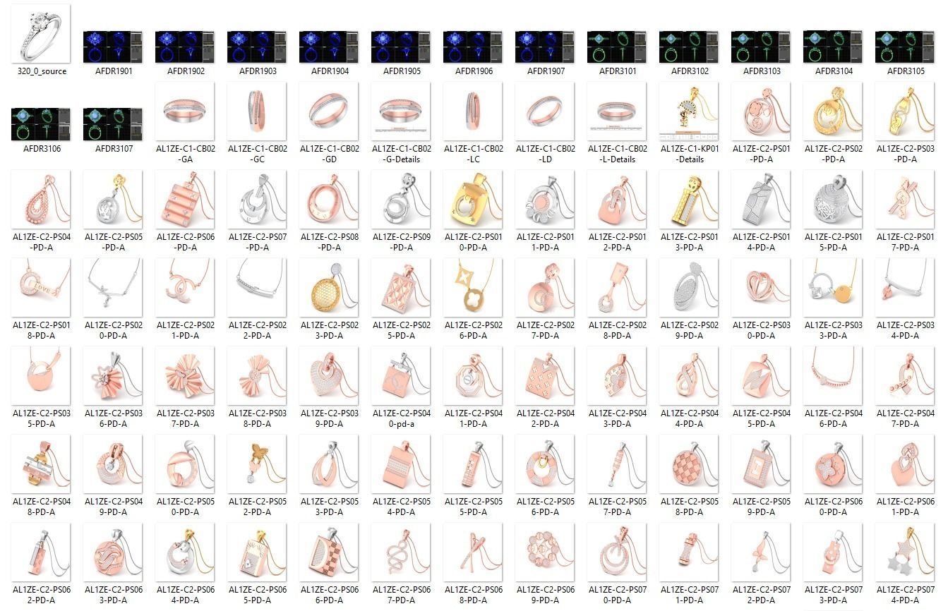 BULK-3DM-With Gems-MIX 168 Files 3D print model_1