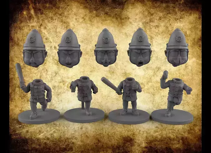 gangsters and chibis cops 3D print model