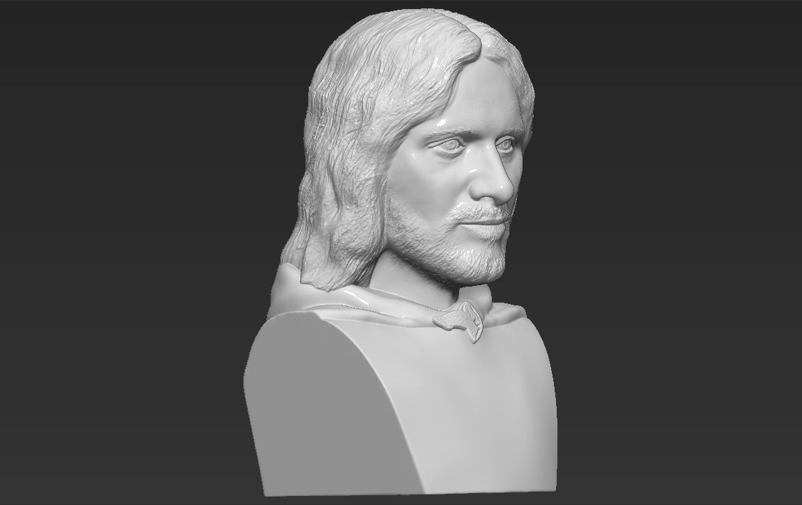 Aragorn bust Lord of the Rings 3D printing ready stl obj formats 3D print model_9