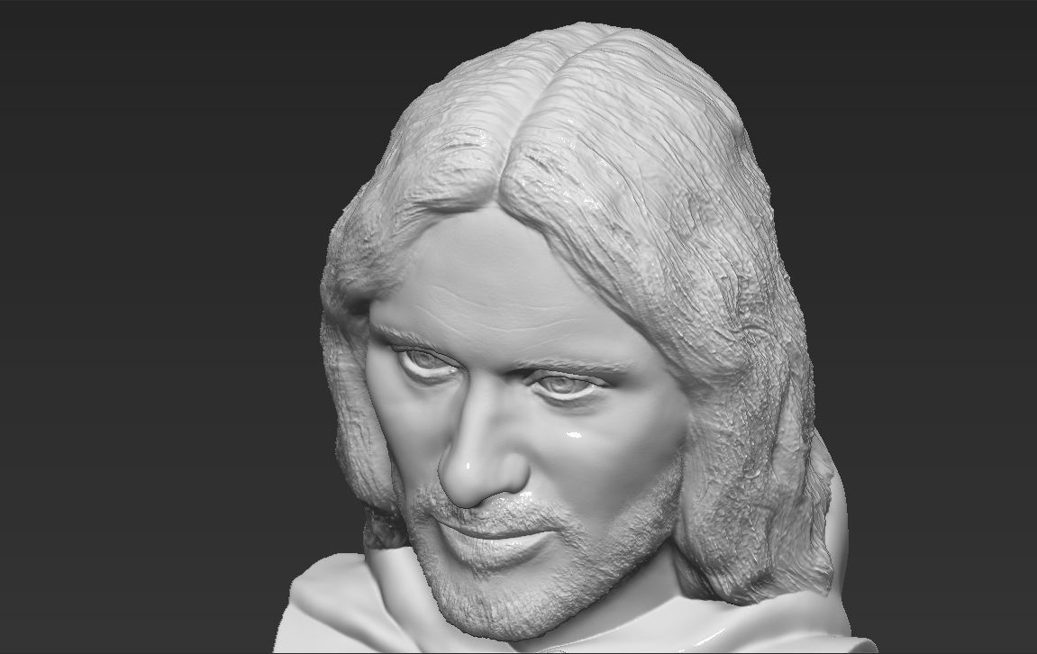 Aragorn bust Lord of the Rings 3D printing ready stl obj formats 3D print model_16