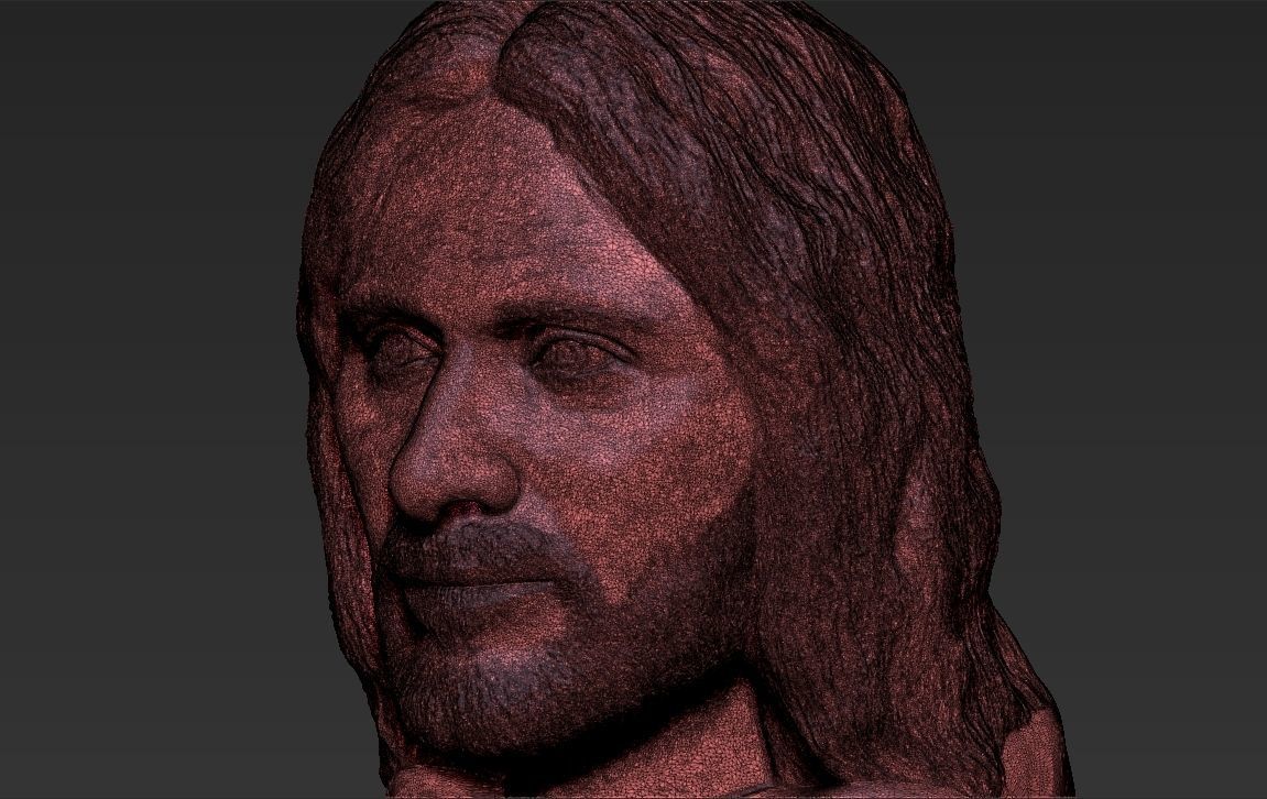 Aragorn bust Lord of the Rings 3D printing ready stl obj formats 3D print model_25