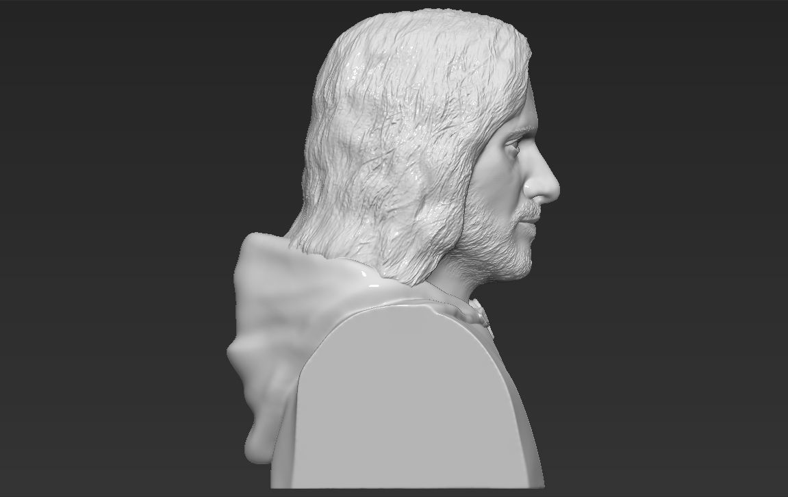 Aragorn bust Lord of the Rings 3D printing ready stl obj formats 3D print model_8