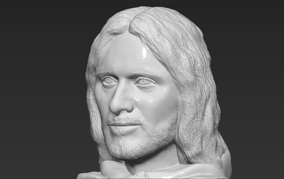 Aragorn bust Lord of the Rings 3D printing ready stl obj formats 3D print model_13