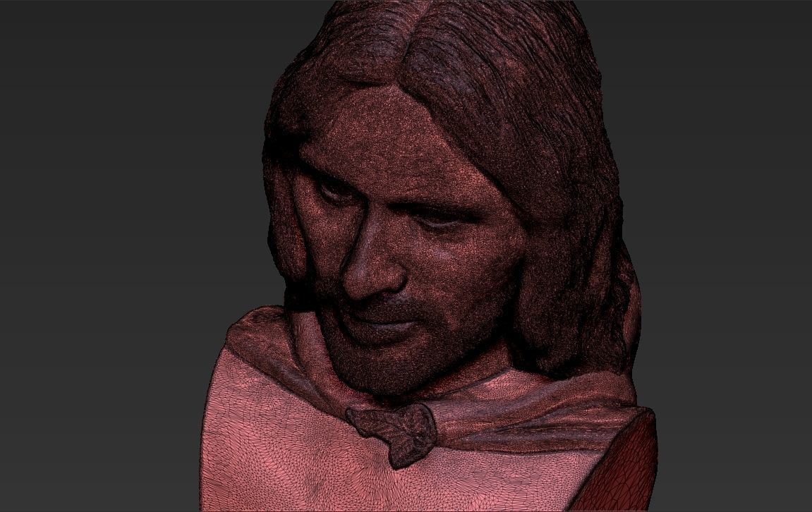 Aragorn bust Lord of the Rings 3D printing ready stl obj formats 3D print model_26