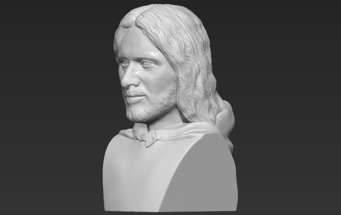 Aragorn bust Lord of the Rings 3D printing ready stl obj formats 3D print model_3