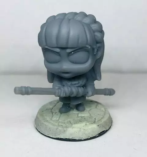 Garielle figurine of girl holding sword 3D print model_0