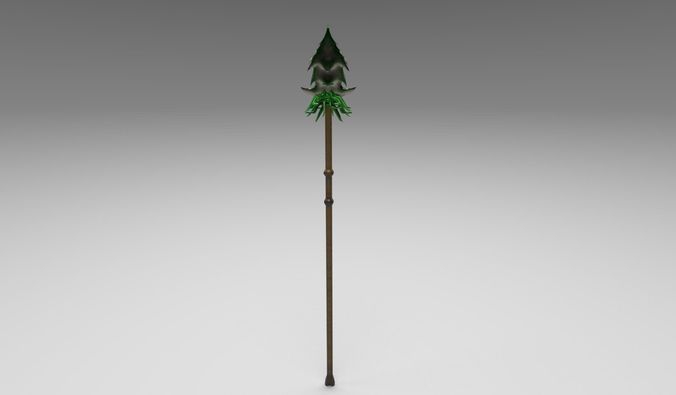 Alien Spore fantasy Spear Free low-poly 3D model