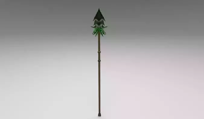 Alien Spore fantasy Spear Free low-poly 3D model