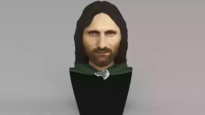 Aragorn bust Lord of the Rings ready for full color 3D printing 3D print model