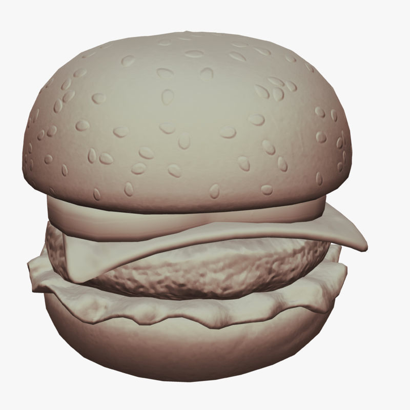 Cartoon Cheeseburger Low-poly 3D model_5