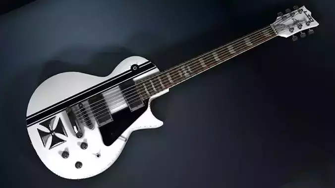 James Hetfield ESP JH IRON CROSS White