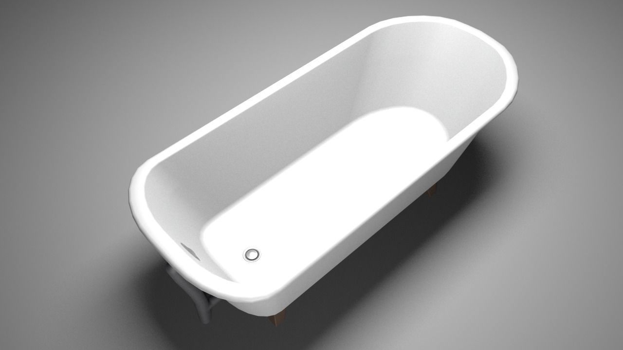White bath model Free low-poly 3D model_2