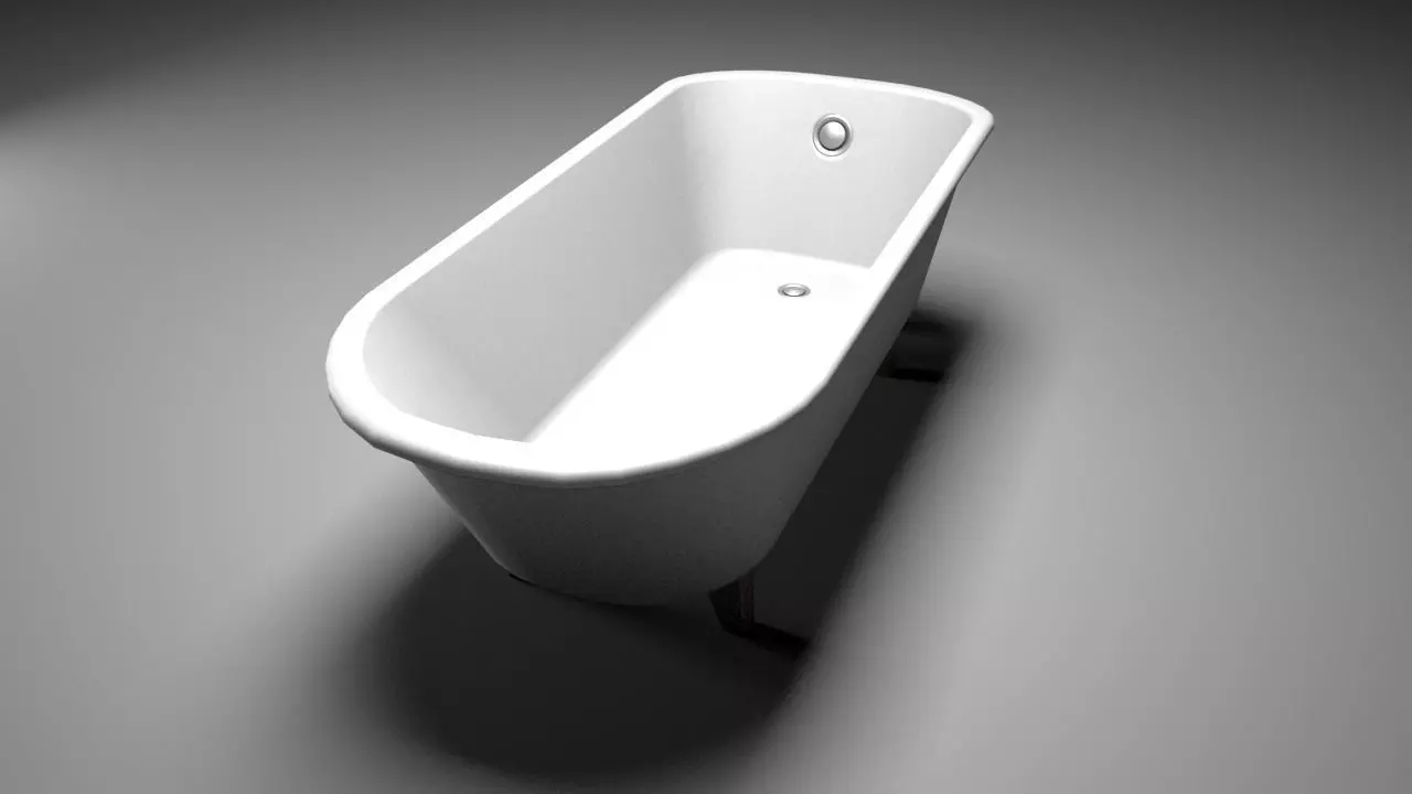 White bath model Free low-poly 3D model_0