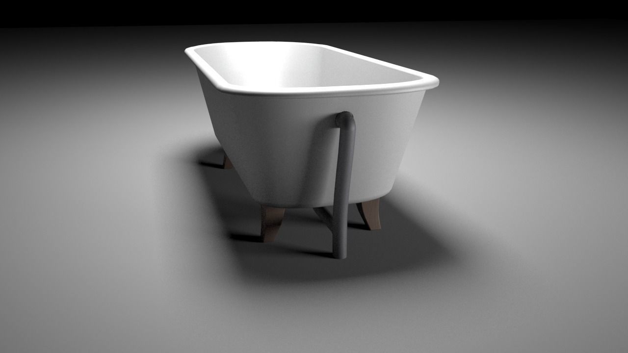 White bath model Free low-poly 3D model_1