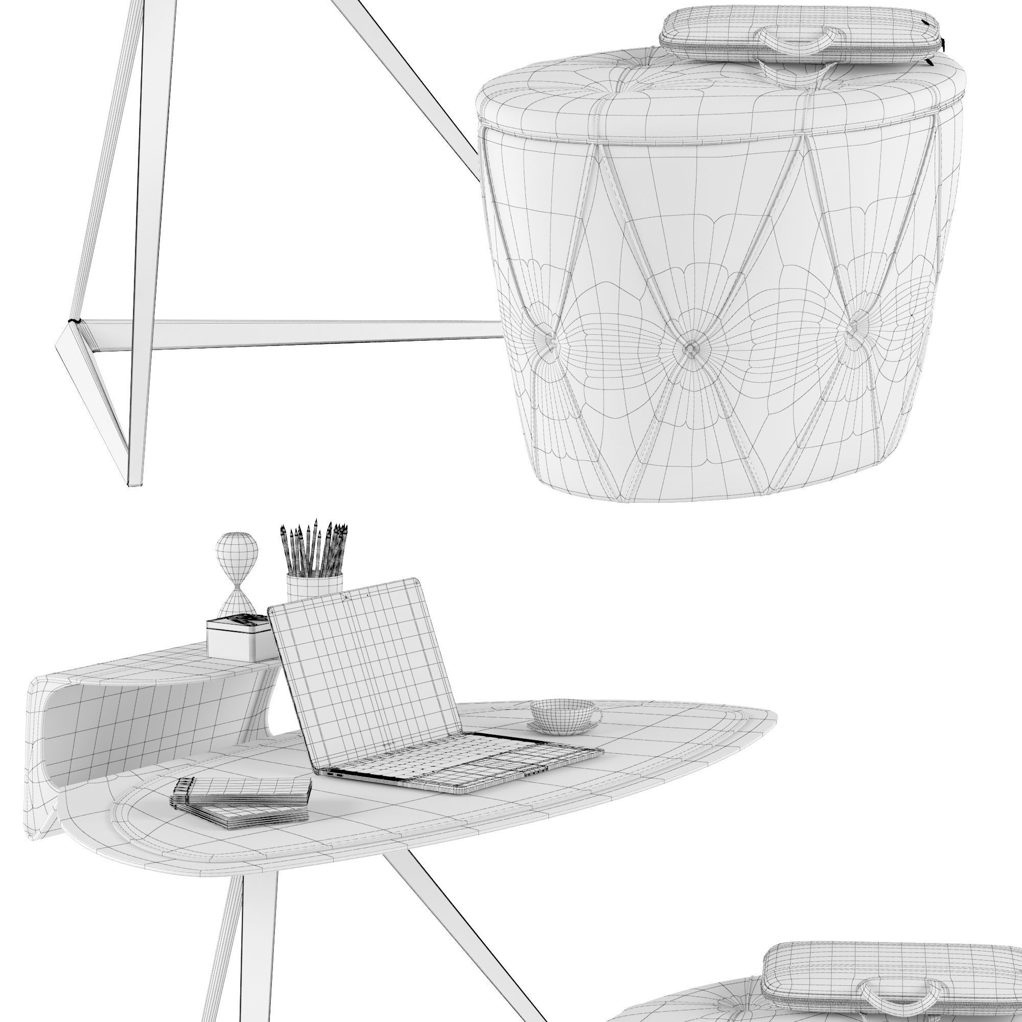 Storm desk set 3D model_5
