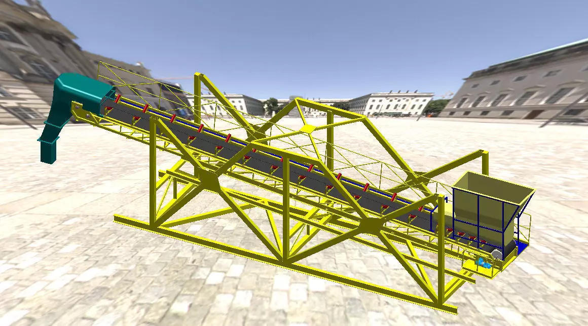 INCLINED BELT CONVEYOR Free 3D model_0