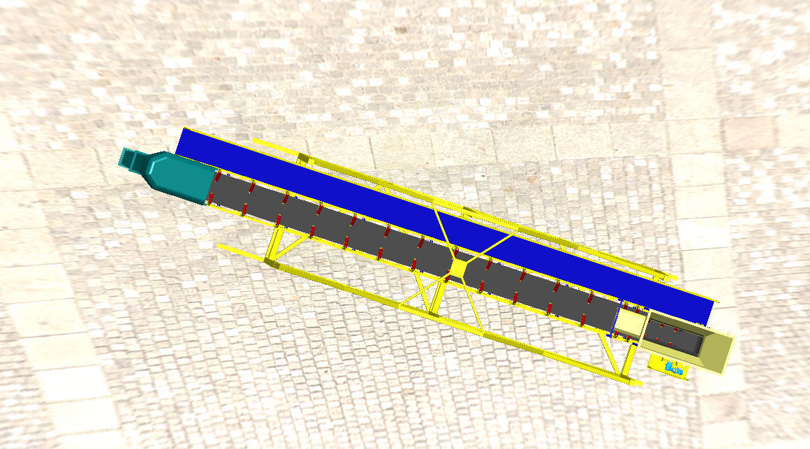 INCLINED BELT CONVEYOR Free 3D model_2