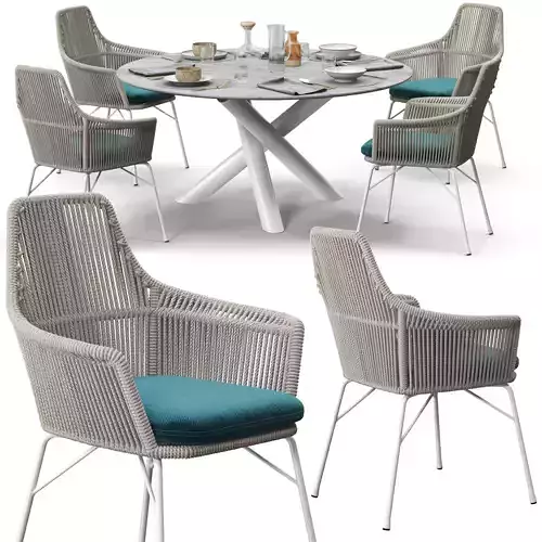Minotti York chair Van Dyck Outdoor table set