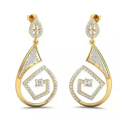 Drop Shaped Golden Drop Earrings  