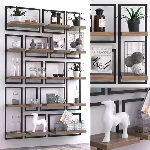 shelfmate kitchen shelf with pots and pans 3D model