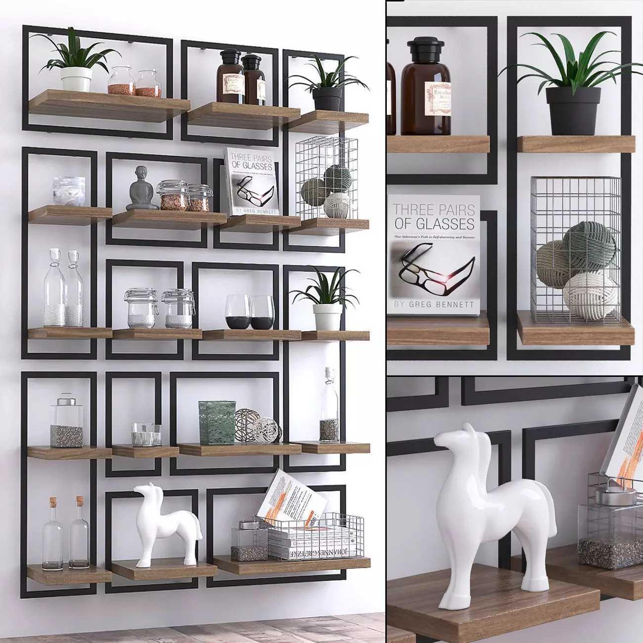shelfmate kitchen shelf with pots and pans 3D model_0