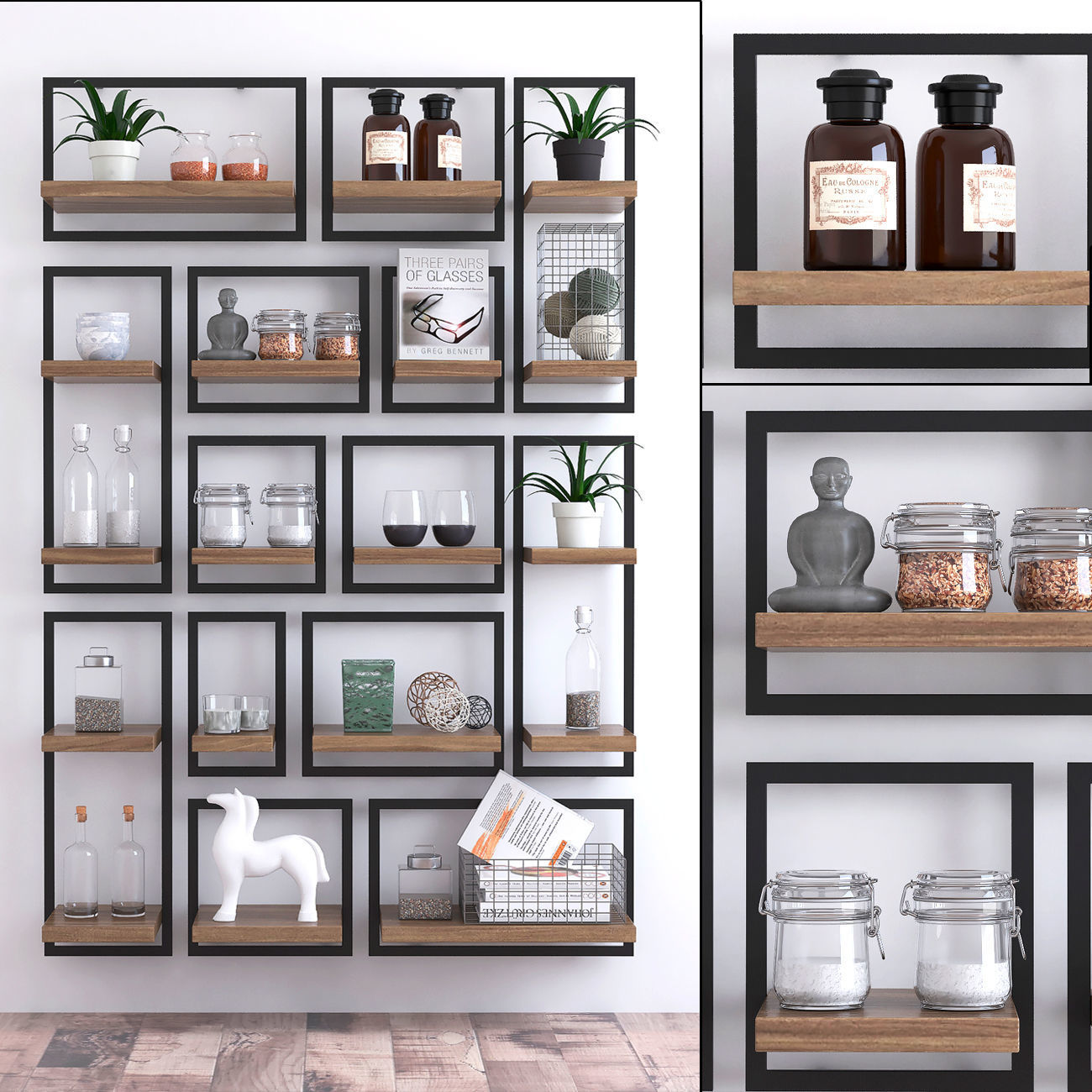 shelfmate kitchen shelf with pots and pans 3D model_3