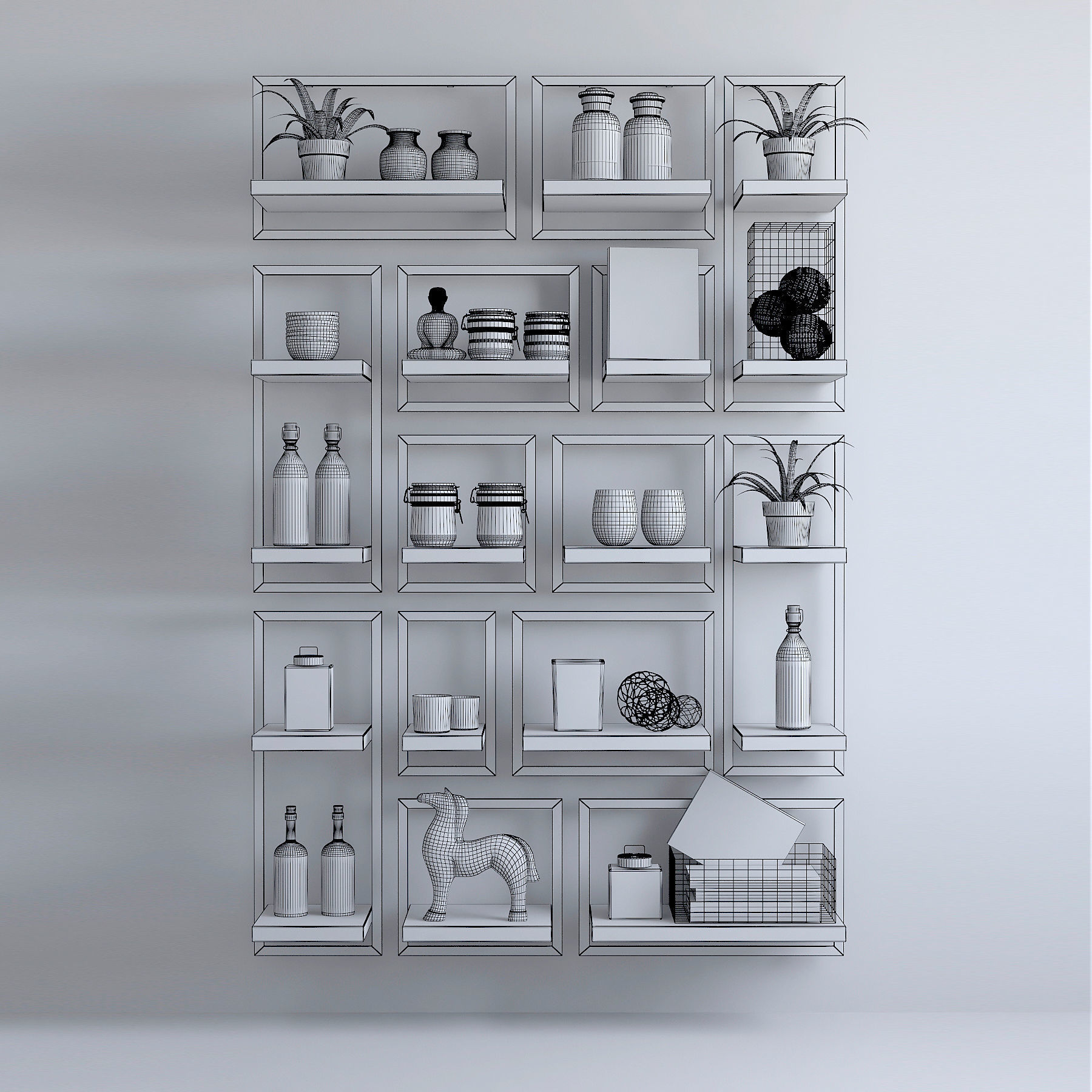 shelfmate kitchen shelf with pots and pans 3D model_5