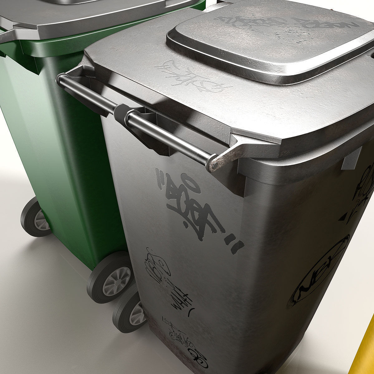 Wheelie Bin Kit With Rubbish 3D model_16
