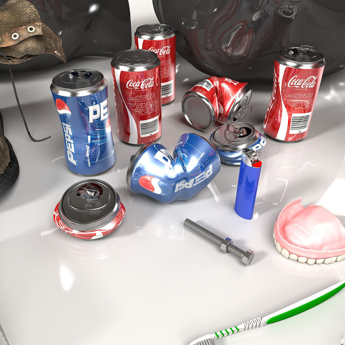 Wheelie Bin Kit With Rubbish 3D model_1