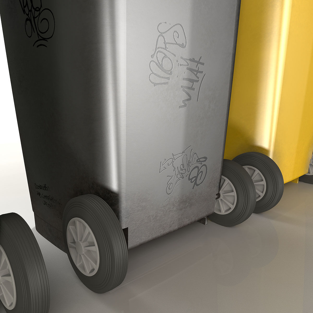 Wheelie Bin Kit With Rubbish 3D model_17