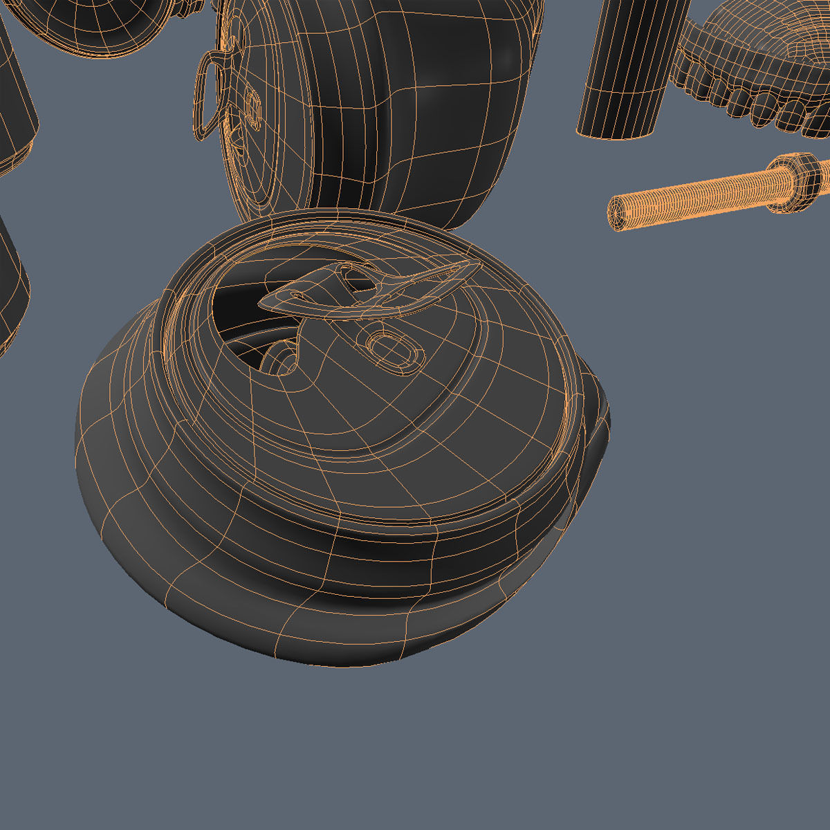 Wheelie Bin Kit With Rubbish 3D model_9