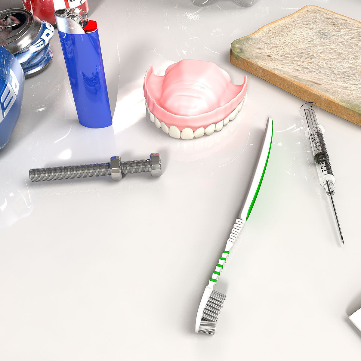 Wheelie Bin Kit With Rubbish 3D model_31