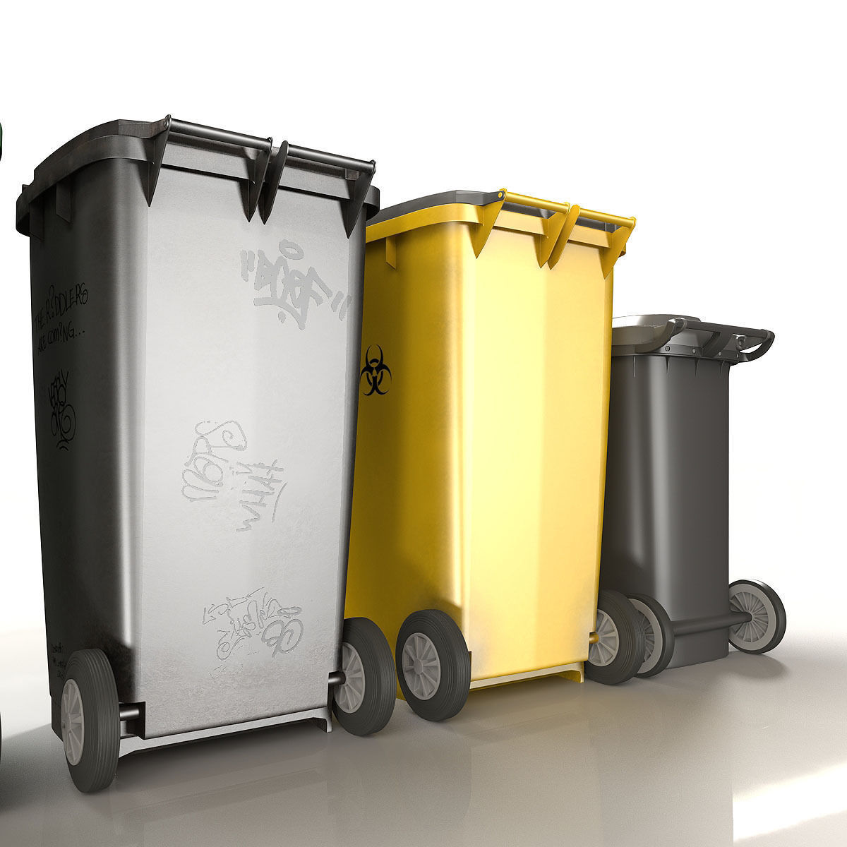 Wheelie Bin Kit With Rubbish 3D model_19