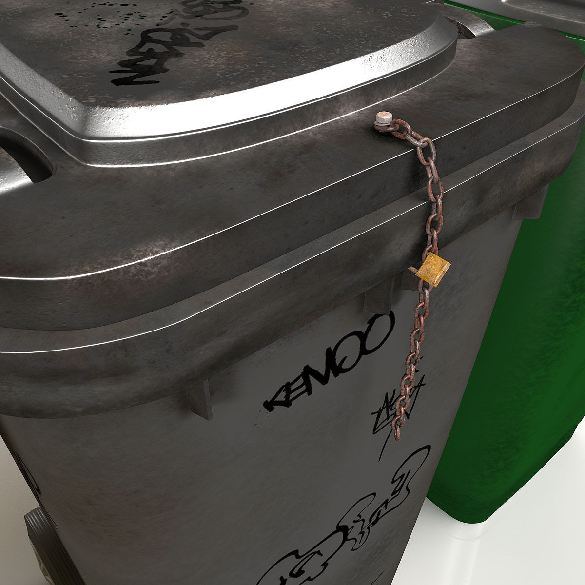 Wheelie Bin Kit With Rubbish 3D model_21