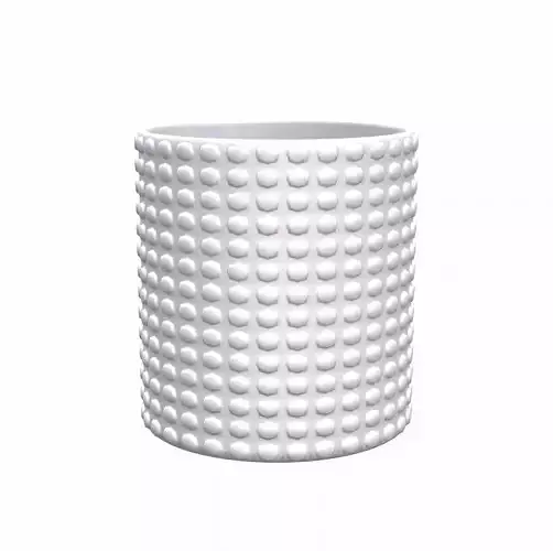 White Geometric Decor Vase