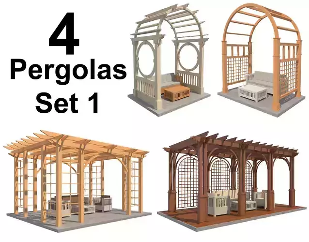 Pergolas Set 1 pergola gazebo plans