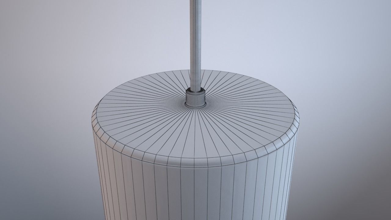 Wooden ceiling lamp model Low-poly 3D model_14