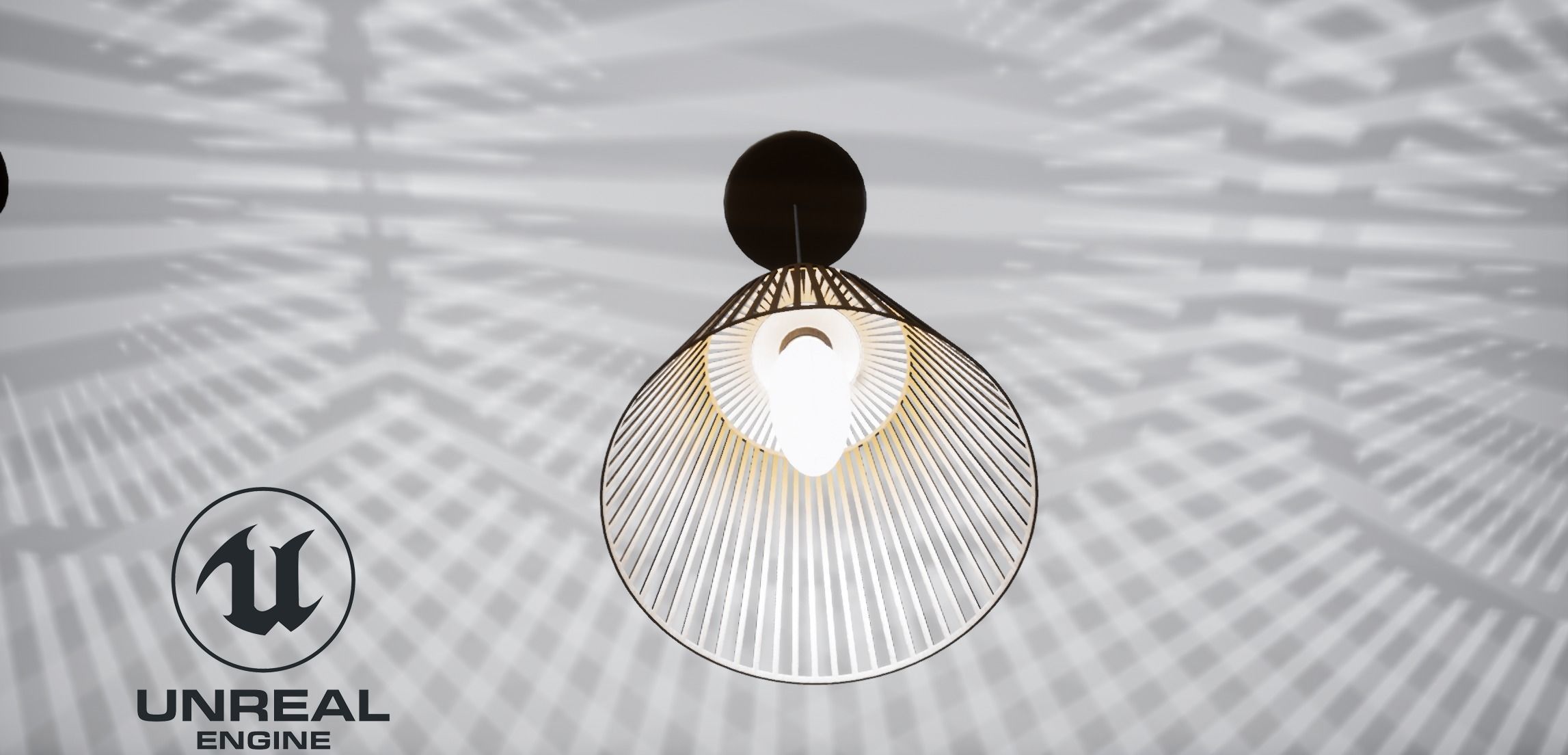 Wooden ceiling lamp model Low-poly 3D model_6