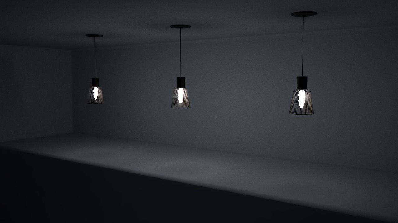 Wooden ceiling lamp model Low-poly 3D model_3