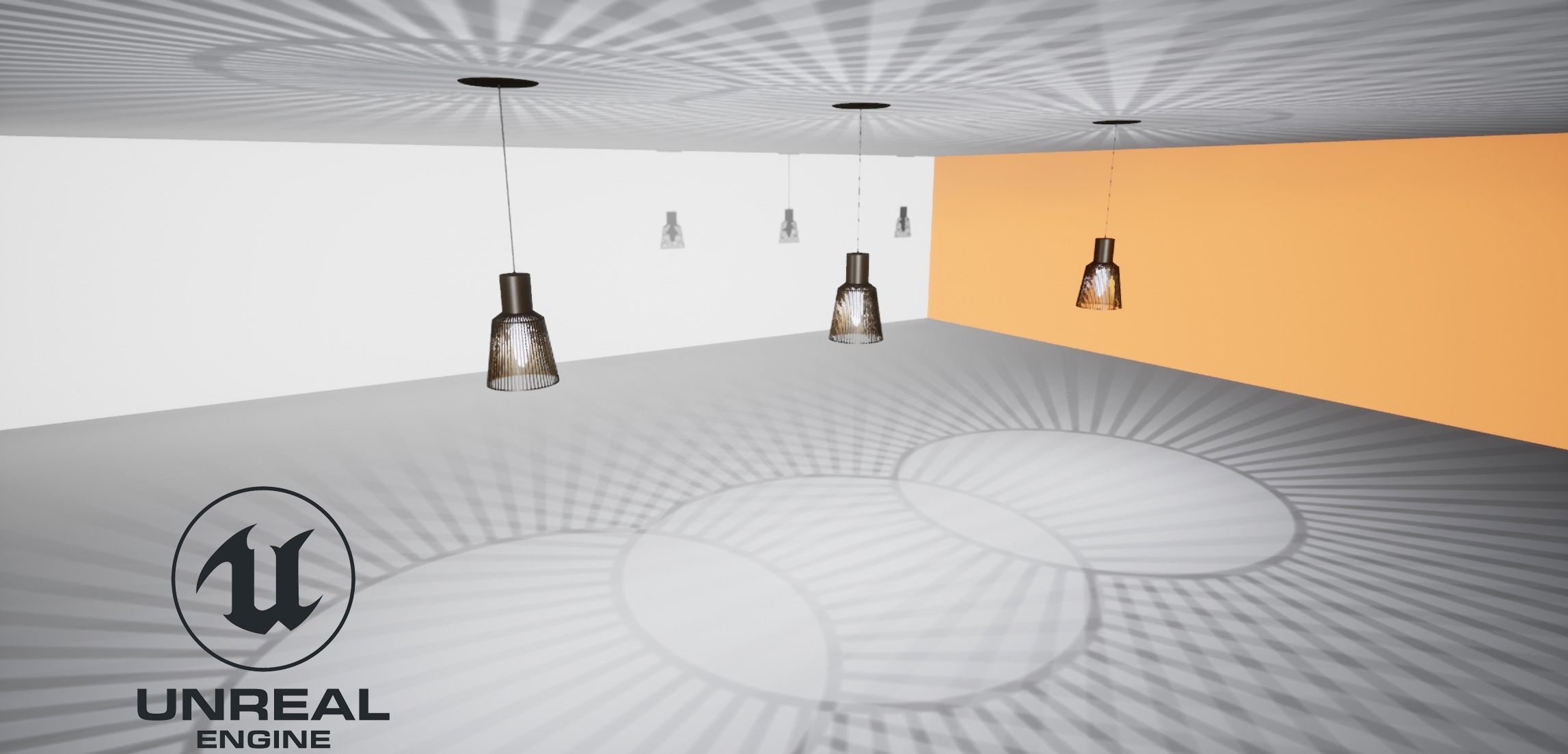 Wooden ceiling lamp model Low-poly 3D model_4