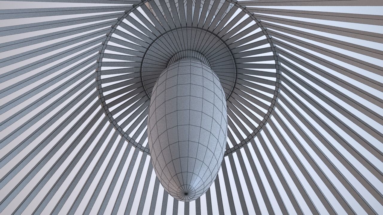 Wooden ceiling lamp model Low-poly 3D model_13