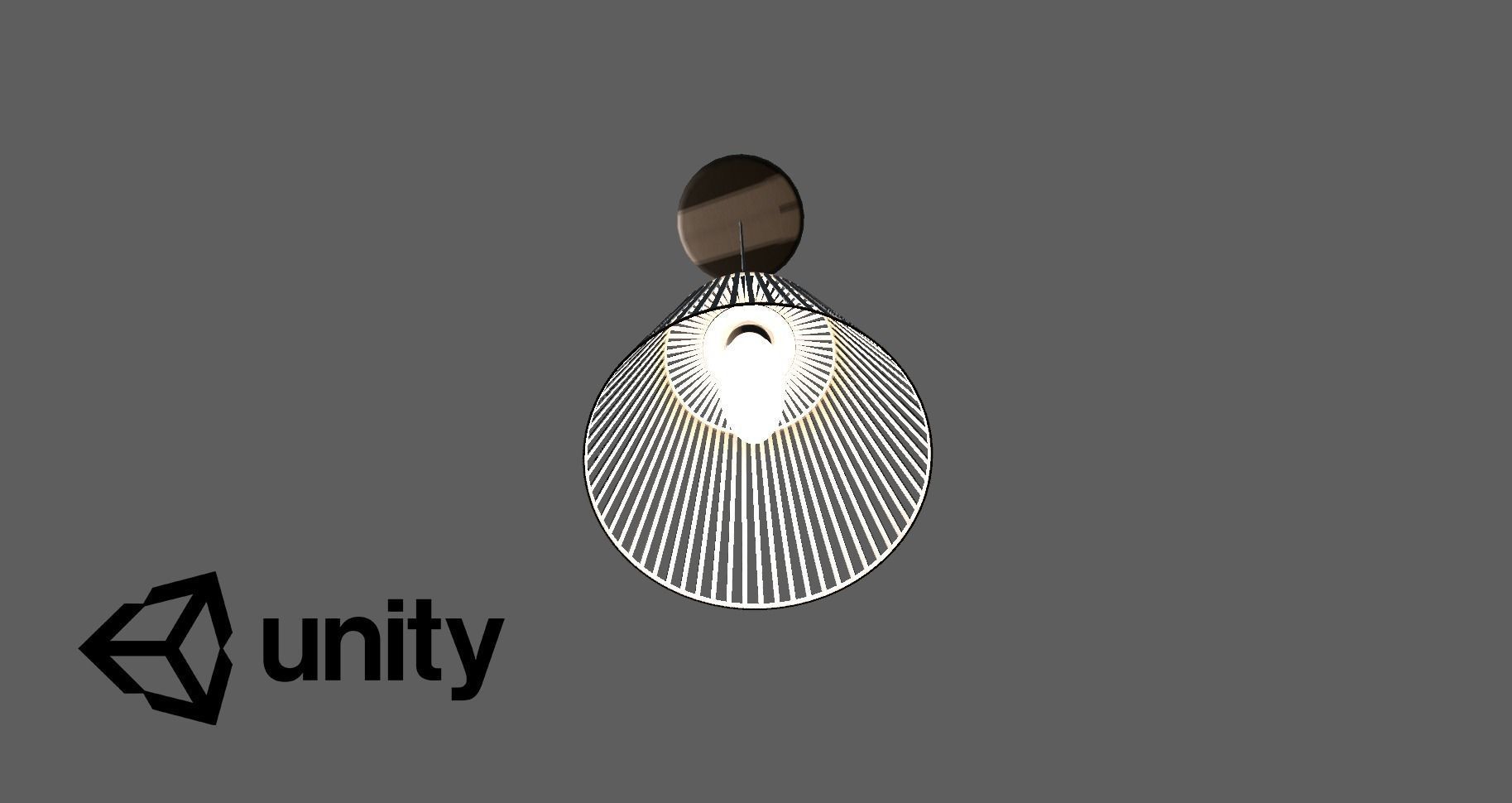 Wooden ceiling lamp model Low-poly 3D model_8