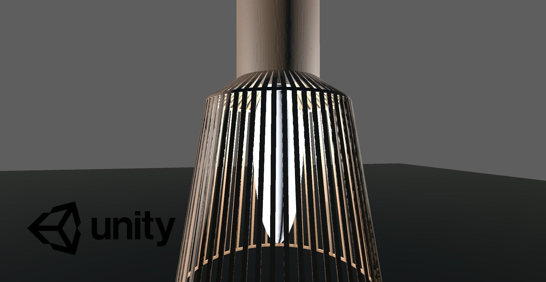 Wooden ceiling lamp model Low-poly 3D model_10
