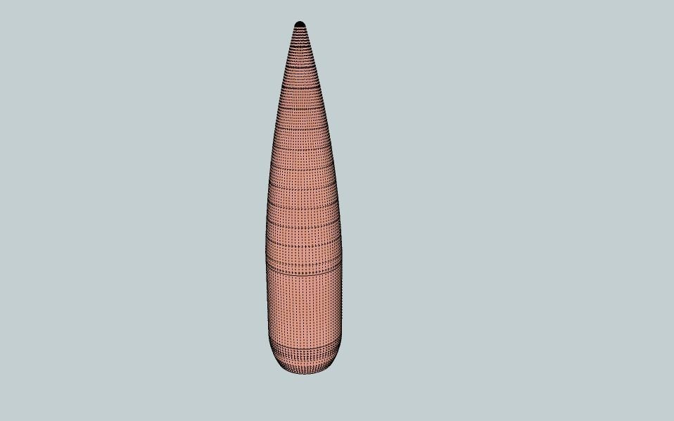 12-7x108mm replica projectile 3D print model_1