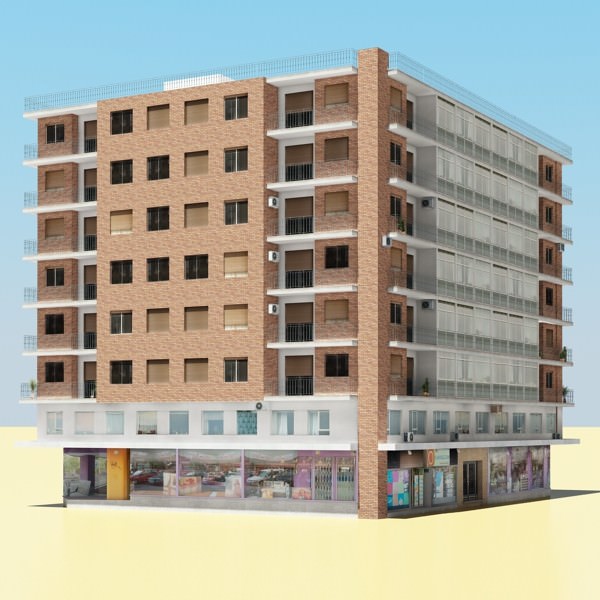 Photorealistic Low Poly Building 3D model_2