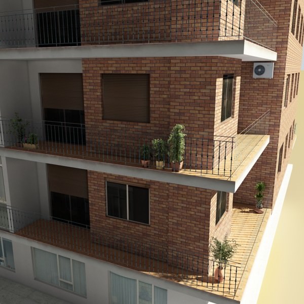 Photorealistic Low Poly Building 3D model_6