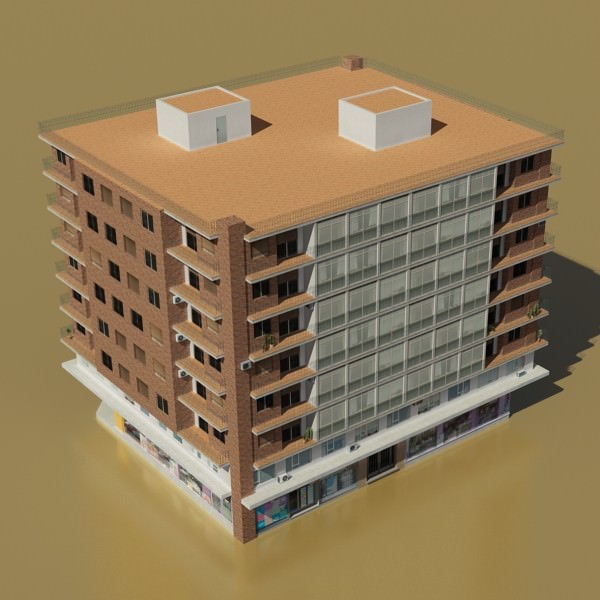 Photorealistic Low Poly Building 3D model_3