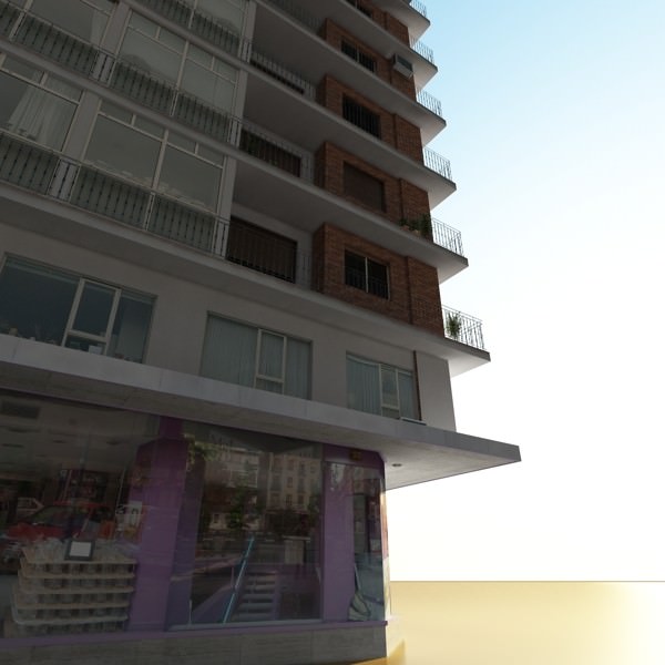 Photorealistic Low Poly Building 3D model_4