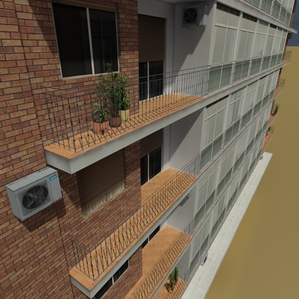Photorealistic Low Poly Building 3D model_9