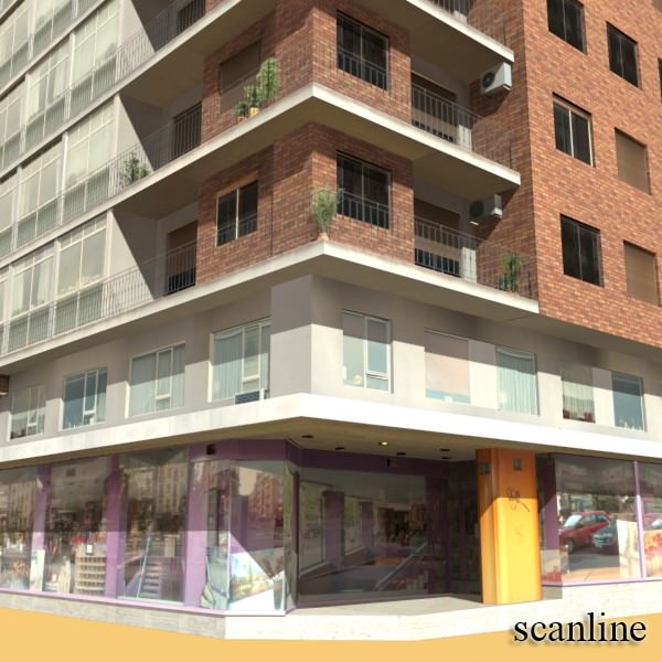 Photorealistic Low Poly Building 3D model_13